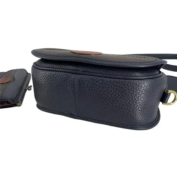 Dooney & Bourke Vintage Saddle Crossbody Blue Green Purse + Kisslock Wallet - Picture 6 of 15